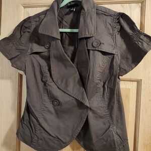 Lane Bryant Brown Short Sleeve Blazer